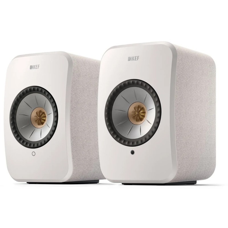 KEF LSX II Cotton White — altavoz individual, vista trasera