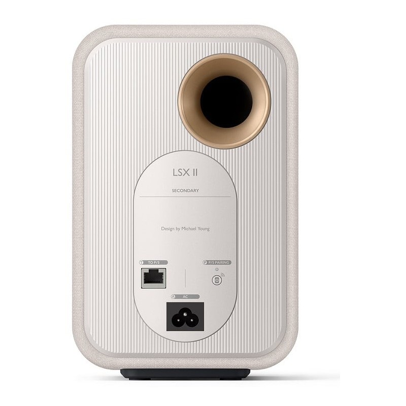 KEF LSX II Cotton White — panel trasero de conexiones