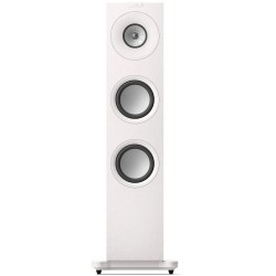 KEF Q7 Meta Blanco satinado — detalle del Uni-Q y los woofers