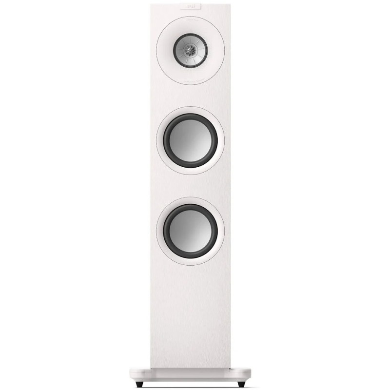 KEF Q7 Meta Blanco satinado — detalle del Uni-Q y los woofers