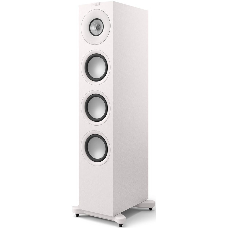 KEF Q11 Meta Blanco satinado — detalle del Uni-Q y los tres woofers de 6,5"