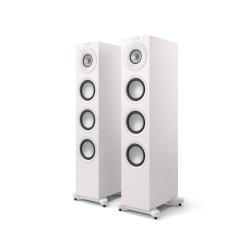 KEF Q11 Meta Blanco satinado — par de altavoces de suelo con triple woofer, vista frontal | Stella AV
