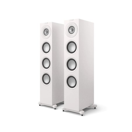 KEF Q11 Meta Blanco satinado — par de altavoces de suelo con triple woofer, vista frontal | Stella AV