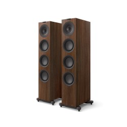 KEF Q11 Meta Nogal — par de altavoces de suelo, vista frontal