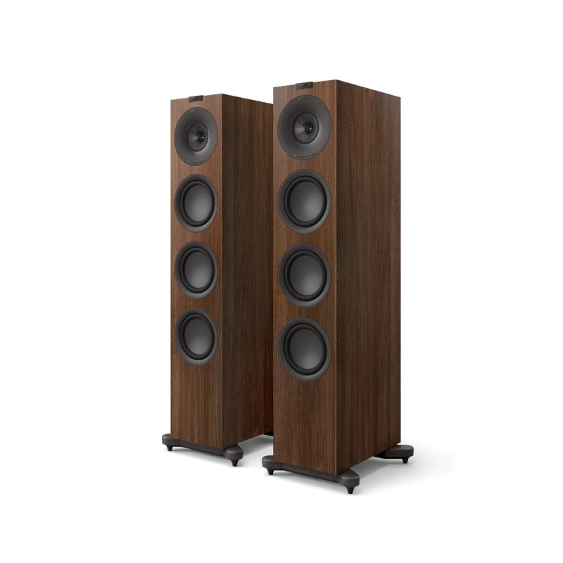 KEF Q11 Meta Nogal — par de altavoces de suelo, vista frontal