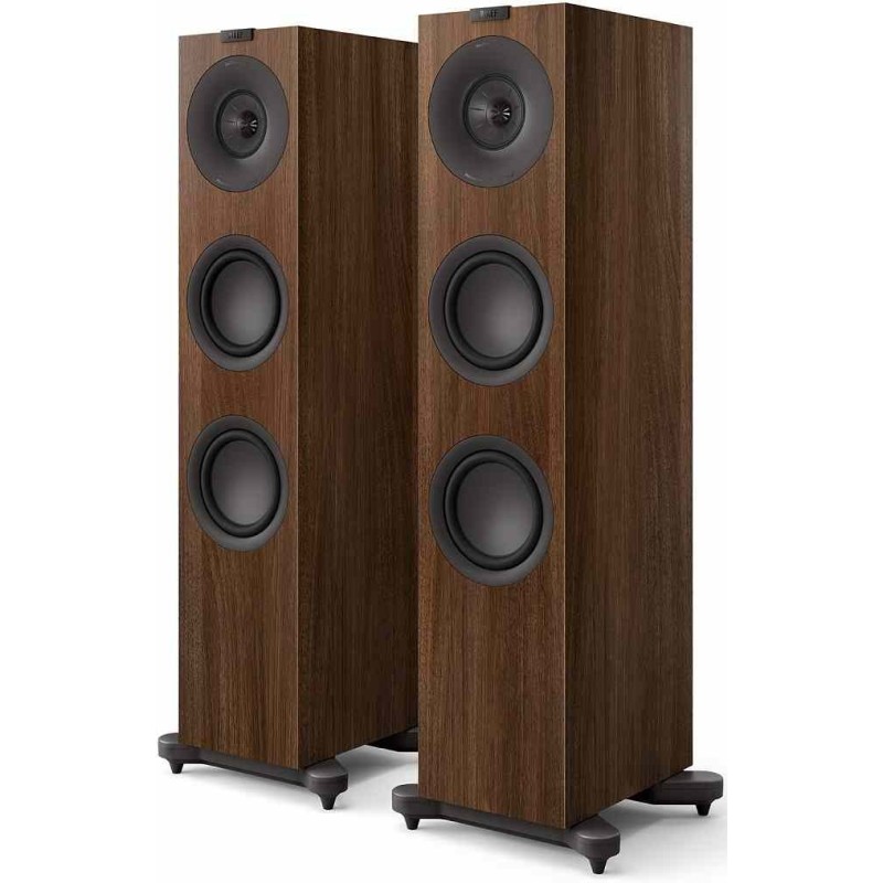 KEF Q7 Meta Nogal — par de altavoces de suelo, vista frontal
