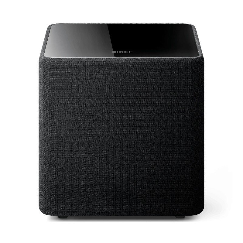 KEF Kube 8 MIE — subwoofer activo de 8" en caja cerrada, vista frontal con rejilla | Stella AV