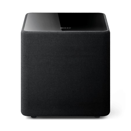 KEF Kube 8 MIE — subwoofer activo de 8" en caja cerrada, vista frontal con rejilla | Stella AV