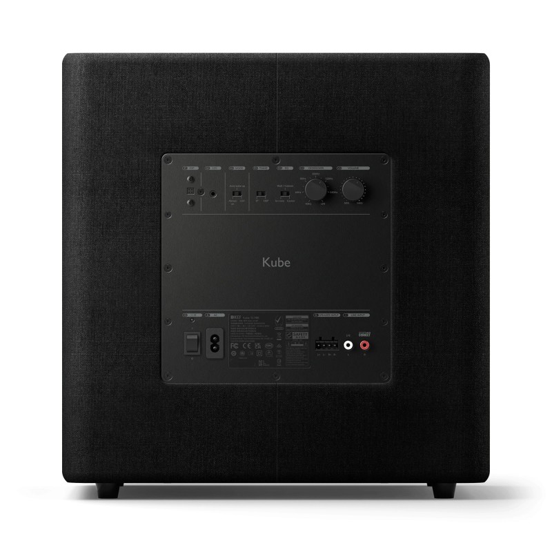 KEF Kube 12b MIE — panel trasero con entradas RCA y de altavoz
