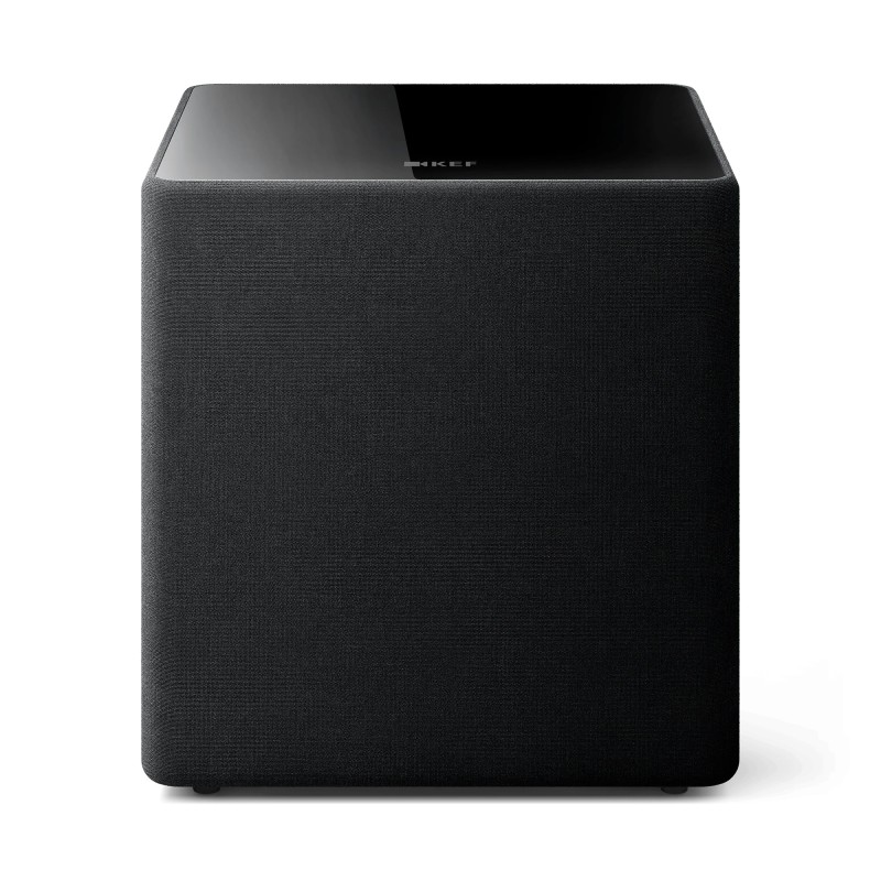 KEF Kube 12b MIE — subwoofer activo de 12" en caja cerrada, vista frontal con rejilla | Stella AV