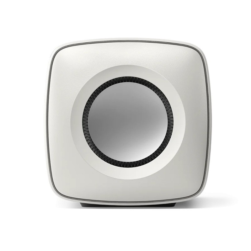 KEF KC62 Mineral White — vista frontal del woofer