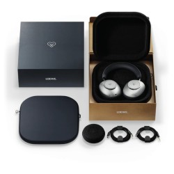 Loewe leo Midnight Blue: auriculares con estuche rígido, funda de piel y accesorios incluidos