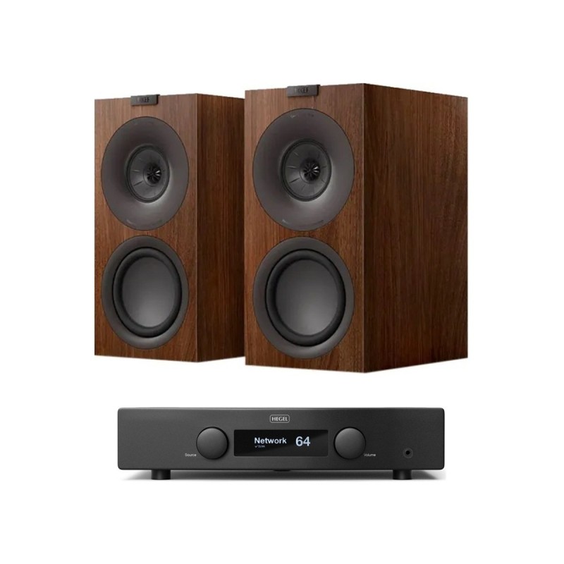 Altavoces KEF Q Concerto Meta con el amplificador Hegel H95 debajo