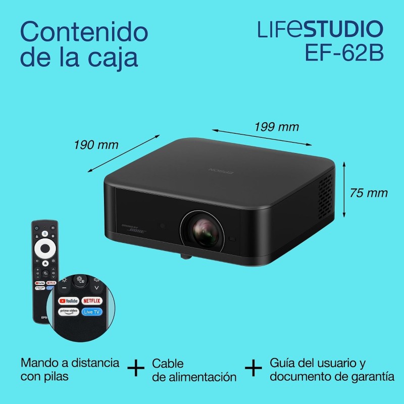 Epson EF-62B proyector portátil 4K PRO-UHD Google TV | Stella AV