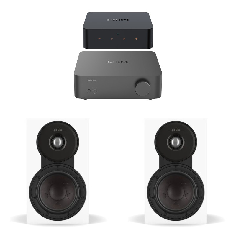 Pack WiiM Vibelink Amp + WiiM Pro + DALI Sonik 1, acabado White