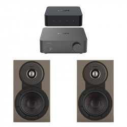 Pack WiiM Vibelink Amp + WiiM Pro + DALI Sonik 1, acabado Walnut