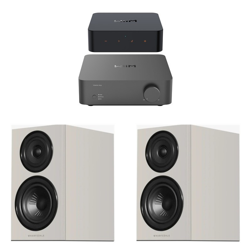 Pack WiiM Vibelink Amp + WiiM Pro + Wharfedale Diamond 12.1i, acabado Stone Grey