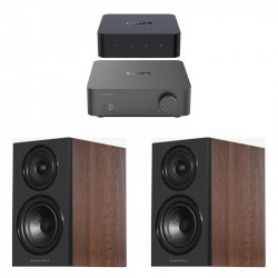 Pack WiiM Vibelink Amp + WiiM Pro + Wharfedale Diamond 12.1i, acabado Classic Walnut