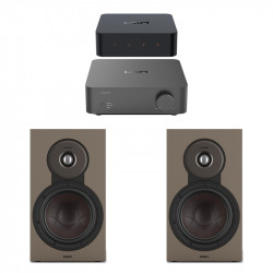Pack WiiM Vibelink Amp + WiiM Pro Plus + DALI Sonik 3, acabado Walnut