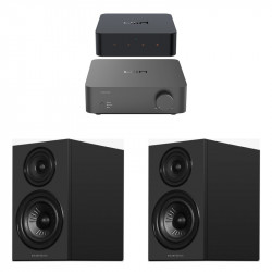 Pack WiiM Vibelink Amp + WiiM Pro Plus + Wharfedale Diamond 12.2i, acabado All Black
