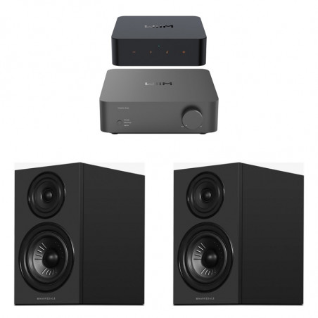 Pack WiiM Vibelink Amp + WiiM Pro Plus + Wharfedale Diamond 12.2i, acabado All Black