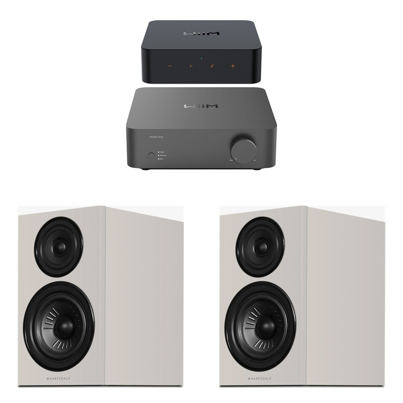 Pack WiiM Vibelink Amp + WiiM Pro Plus + Wharfedale Diamond 12.2i, acabado Stone Grey
