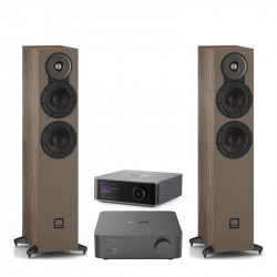 Pack WiiM Vibelink Amp + WiiM Ultra + DALI Sonik 5, acabado Walnut