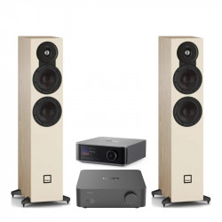 Pack WiiM Vibelink Amp + WiiM Ultra + DALI Sonik 5, acabado Natural Oak