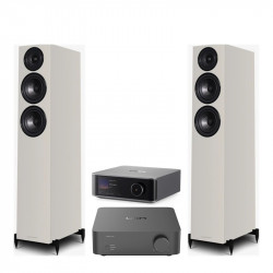Pack WiiM Vibelink Amp + WiiM Ultra + Wharfedale Diamond 12.3i, acabado Stone Grey