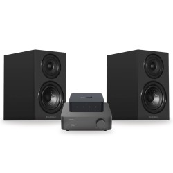 Pack WiiM Vibelink Amp + WiiM Pro + Wharfedale Diamond 12.1i, acabado All Black