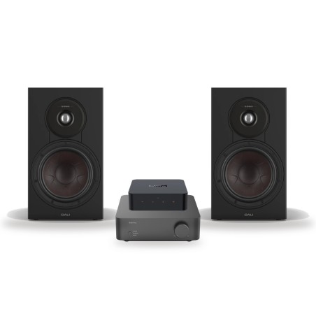 Pack WiiM Vibelink Amp + WiiM Pro + DALI Sonik 3, acabado Black Ash