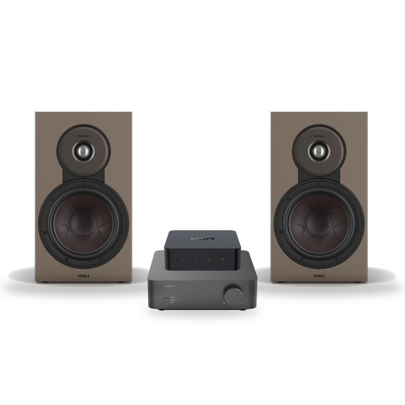Pack WiiM Vibelink Amp + WiiM Pro + DALI Sonik 3, acabado Walnut