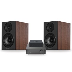 Pack WiiM Vibelink Amp + WiiM Pro + Wharfedale Diamond 12.2i, acabado Classic Walnut