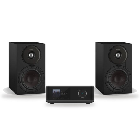 Pack WiiM Amp Ultra + DALI Sonik 1, acabado Black Ash