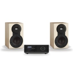 Pack WiiM Amp Ultra + DALI Sonik 1, acabado Natural Oak