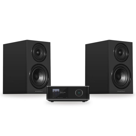 Pack WiiM Amp Ultra + Wharfedale Diamond 12.1i, acabado All Black