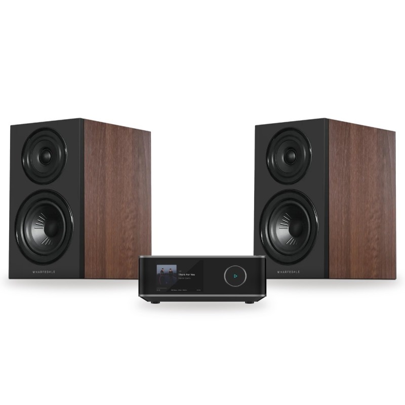 Pack WiiM Amp Ultra + Wharfedale Diamond 12.1i, acabado Classic Walnut