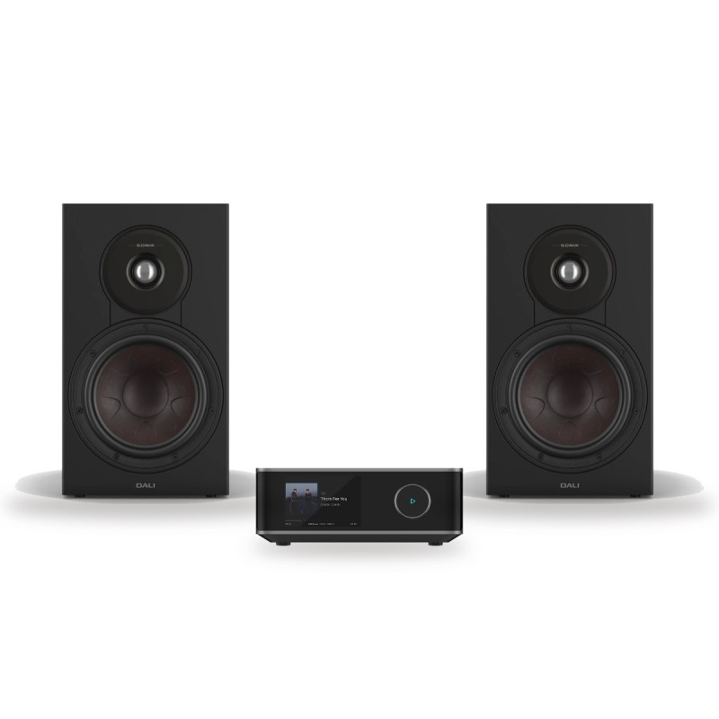 Pack WiiM Amp Ultra + DALI Sonik 3, acabado Black Ash