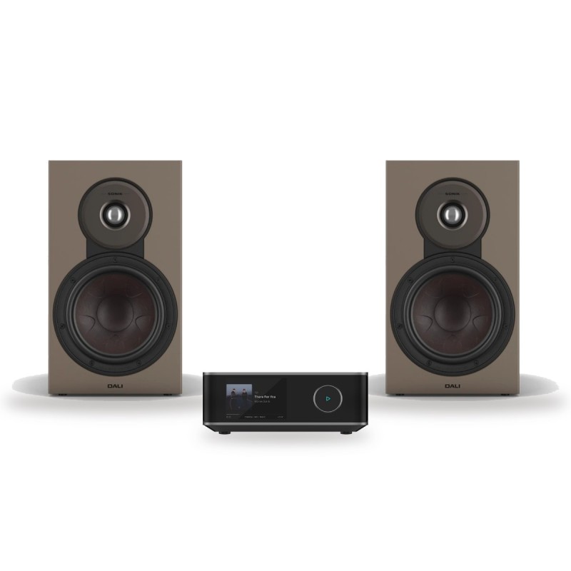 Pack WiiM Amp Ultra + DALI Sonik 3, acabado Walnut
