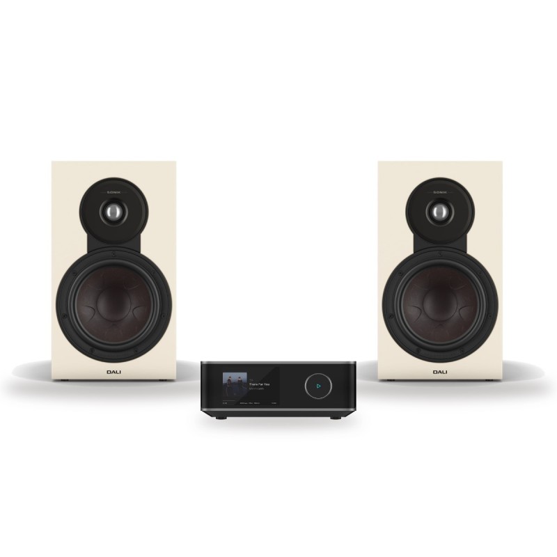 Pack WiiM Amp Ultra + DALI Sonik 3, acabado Natural Oak