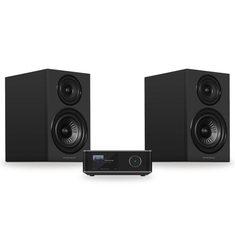 Pack WiiM Amp Ultra + Wharfedale Diamond 12.2i, acabado All Black