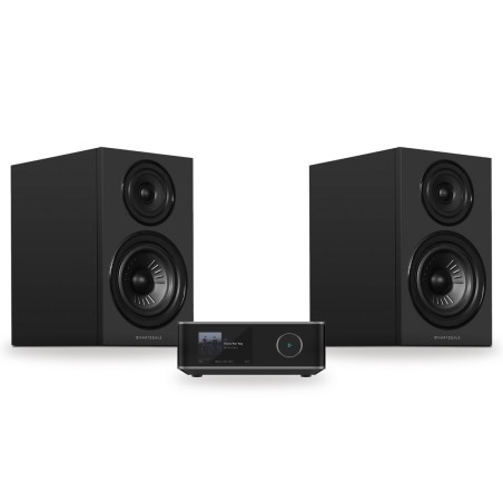 Pack WiiM Amp Ultra + Wharfedale Diamond 12.2i, acabado All Black