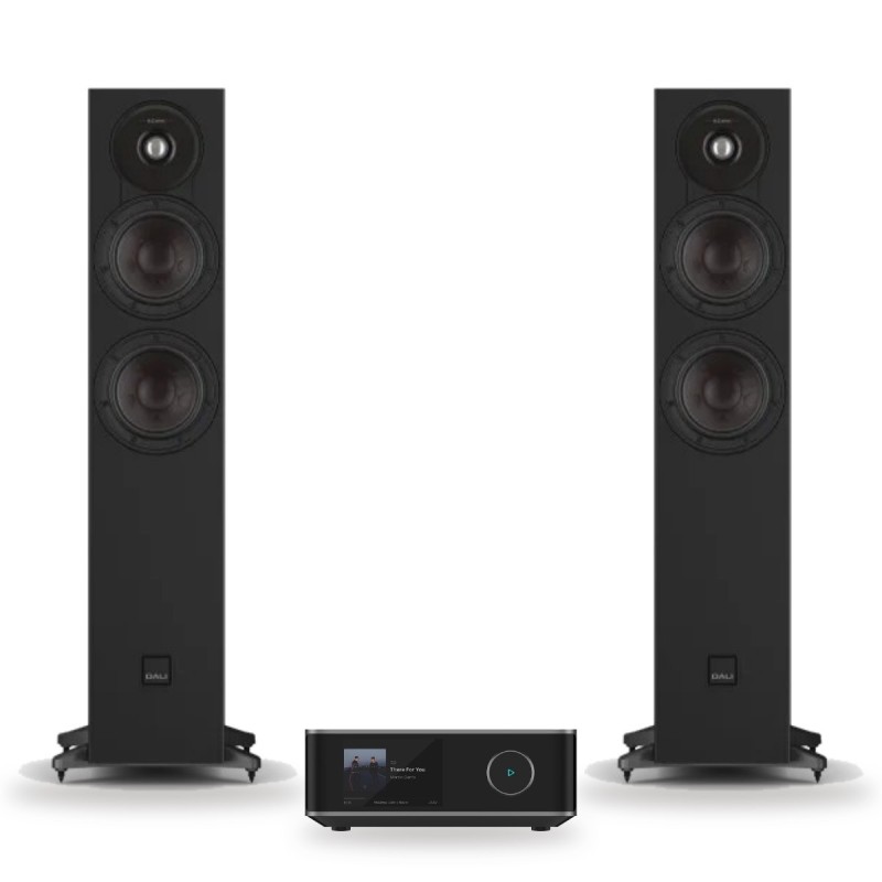 Pack WiiM Amp Ultra + DALI Sonik 5, acabado Black Ash