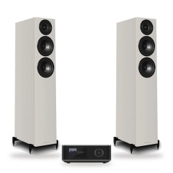Pack WiiM Amp Ultra + Wharfedale Diamond 12.3i, acabado Stone Grey