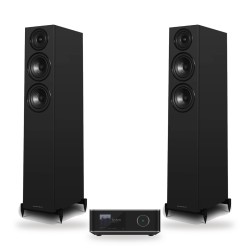 Pack WiiM Amp Ultra + Wharfedale Diamond 12.3i, acabado All Black