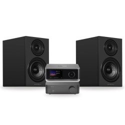Pack WiiM Vibelink Amp + WiiM Ultra + Wharfedale Diamond 12.2i, acabado All Black