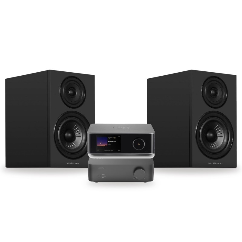 Pack WiiM Vibelink Amp + WiiM Ultra + Wharfedale Diamond 12.2i, acabado All Black