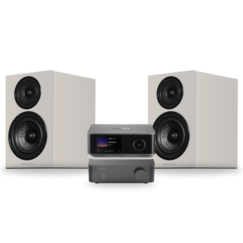 Pack WiiM Vibelink Amp + WiiM Ultra + Wharfedale Diamond 12.2i, acabado Stone Grey