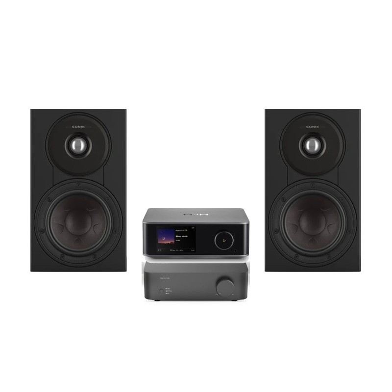 Pack WiiM Vibelink Amp + WiiM Ultra + DALI Sonik 1, acabado Black Ash