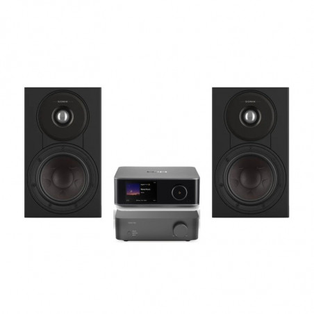 Pack WiiM Vibelink Amp + WiiM Ultra + DALI Sonik 1, acabado Black Ash
